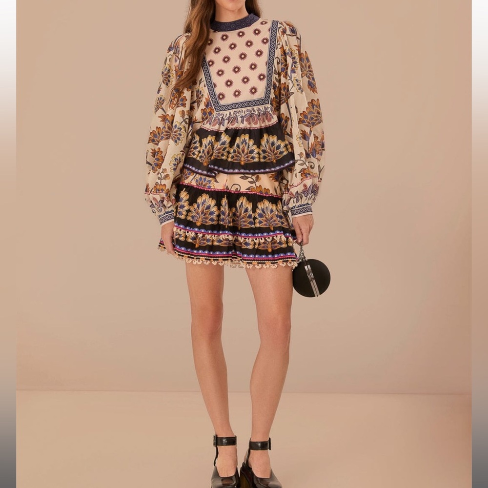 Farm rio floral blouse and mini skirt set